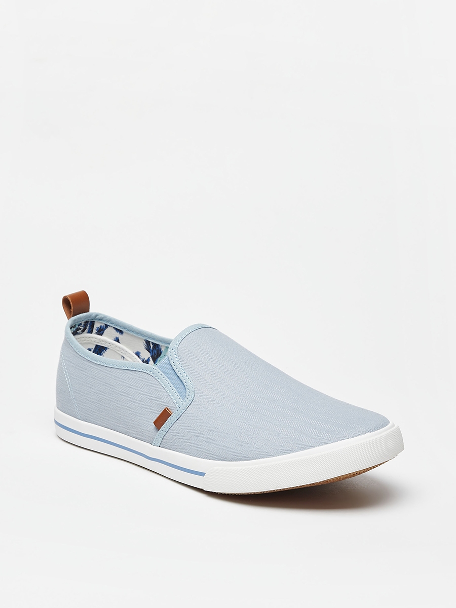 Solid Slip-On Sneakers with Pull Tabs For Default Category at