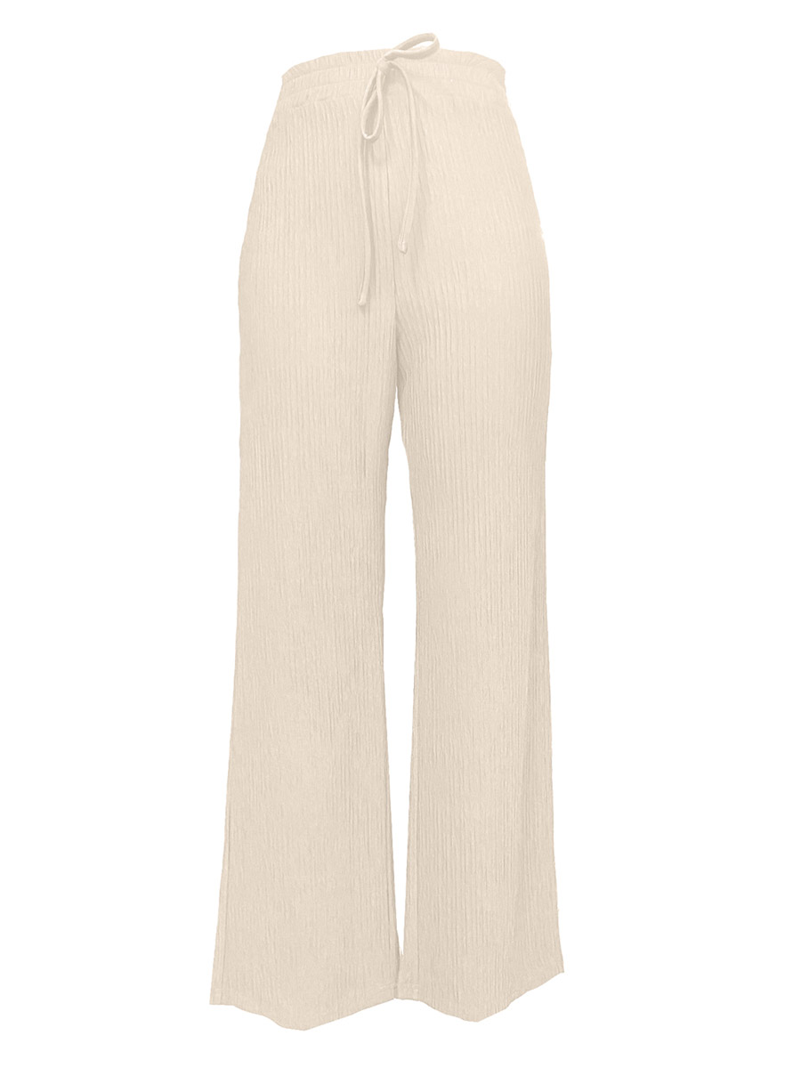 Textured Elastic Waist Drawstring Pants For Women at Saudi | Styli