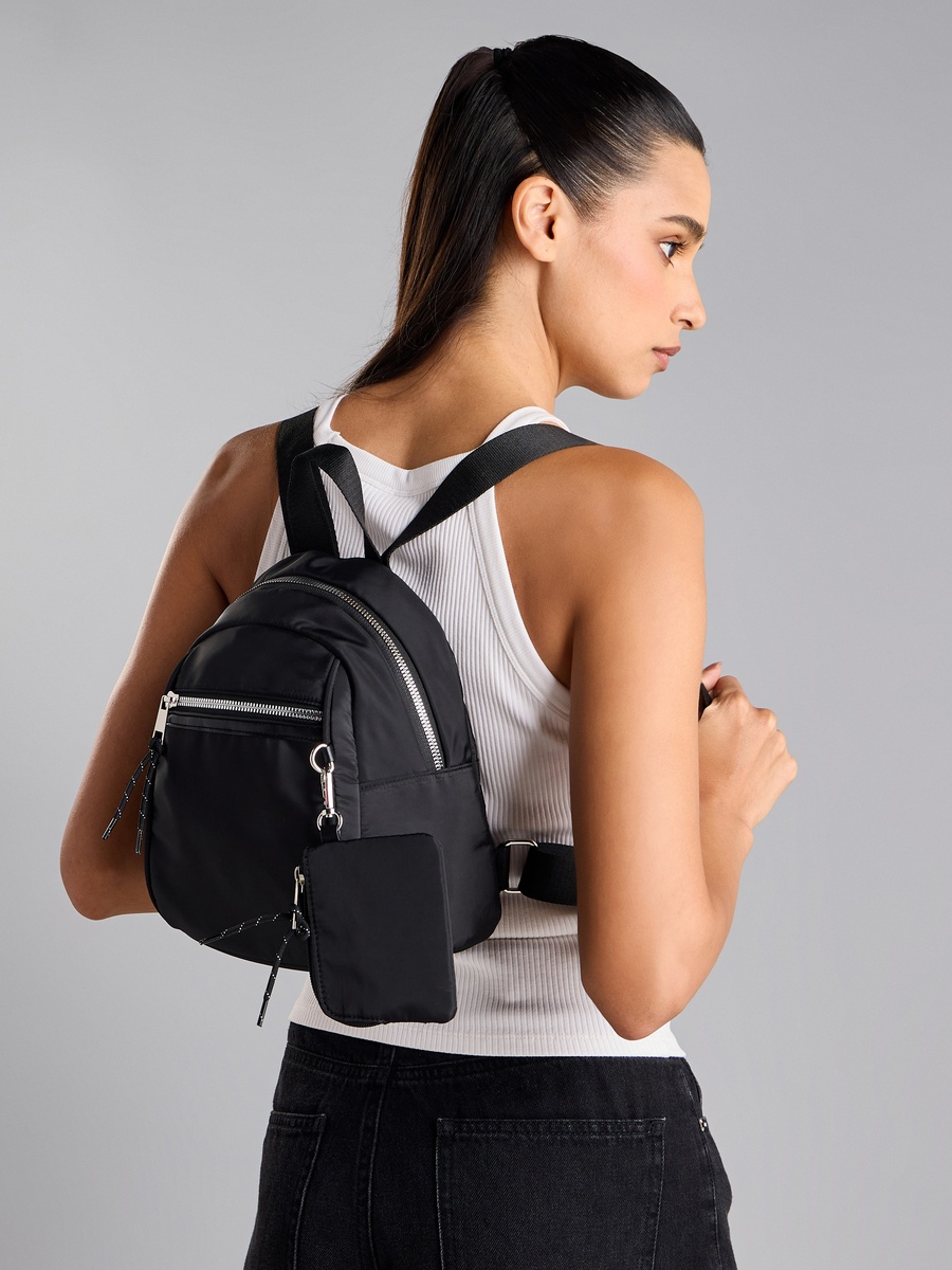 Plain Backpack with Adjustable Straps and Detachable Pouch For Default ...