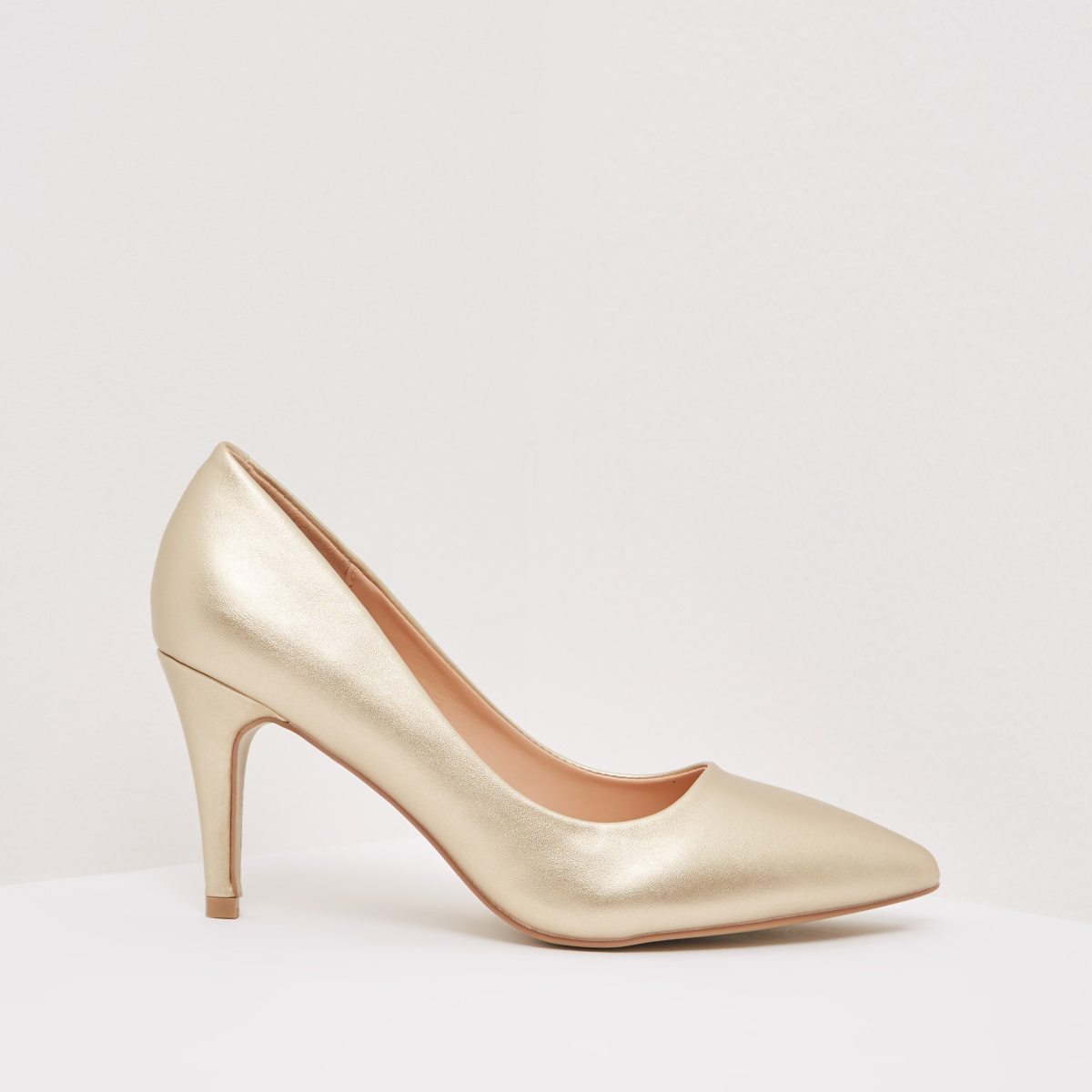 Solid Pointed Mid Heel Formal Court Shoes